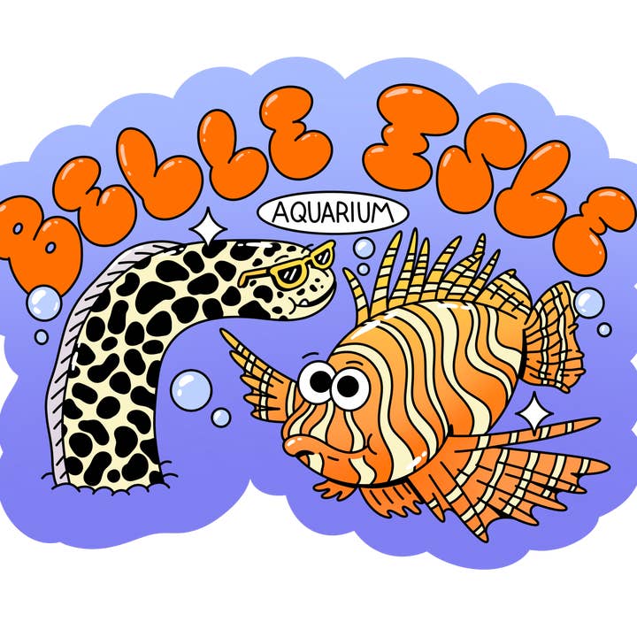 Belle Isle Aquarium Friends Sticker for wholesale by Big Moods