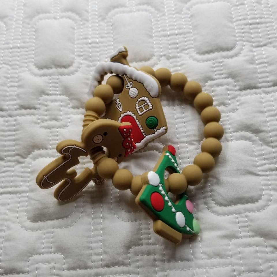 D & C TOYS - Wholesale Teether (Not Clip-On) - Baby - Christmas Tree and Gingerbread Silicone Teether Ring2