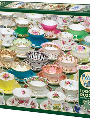 Teacups 1000 Piece Jigsaw Puzzle - Poster Included for wholesale by Cheatwell Games