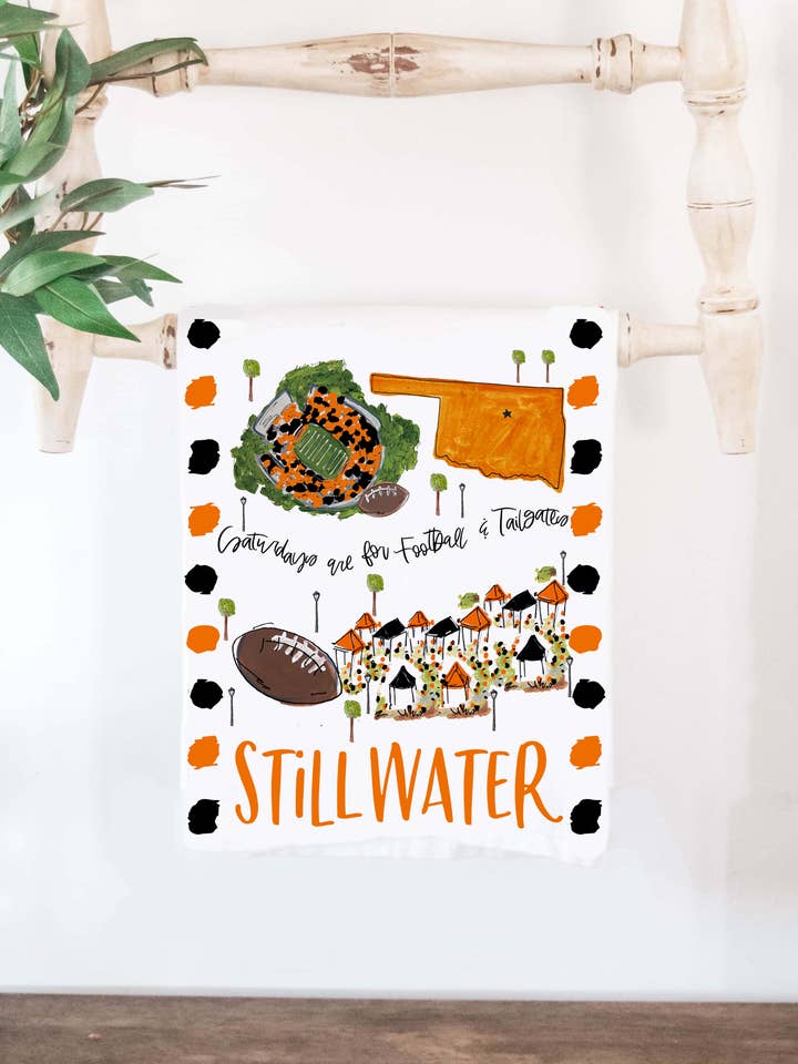 Stillwater, OK Tea Towel for wholesale by Happy By Rachel, LLC