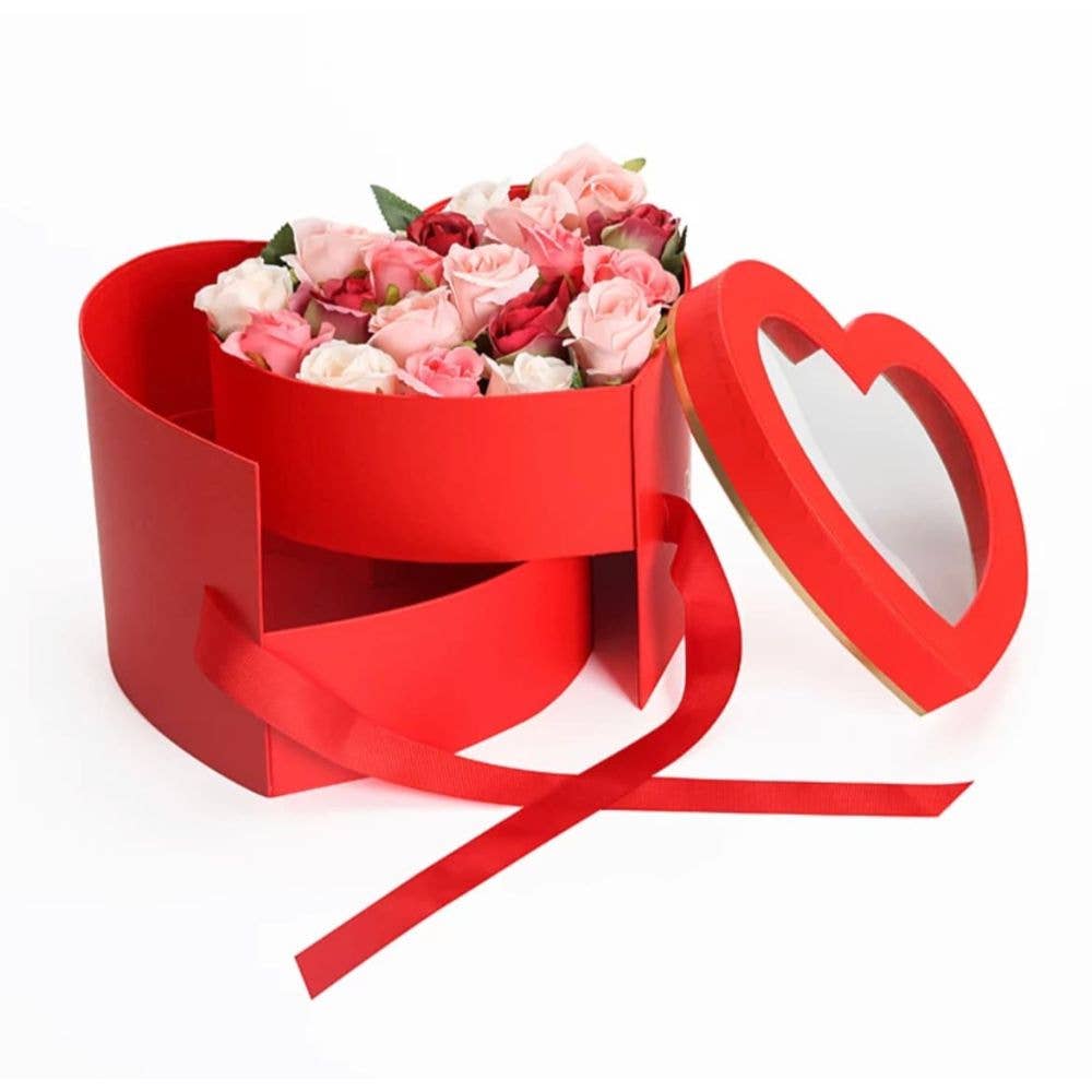UNIKPACKAGING - Vendita all'ingrosso Confezioni regalo - Scatola a Cuore a Doppio Strato con Fodera per Regali e Fiori3
