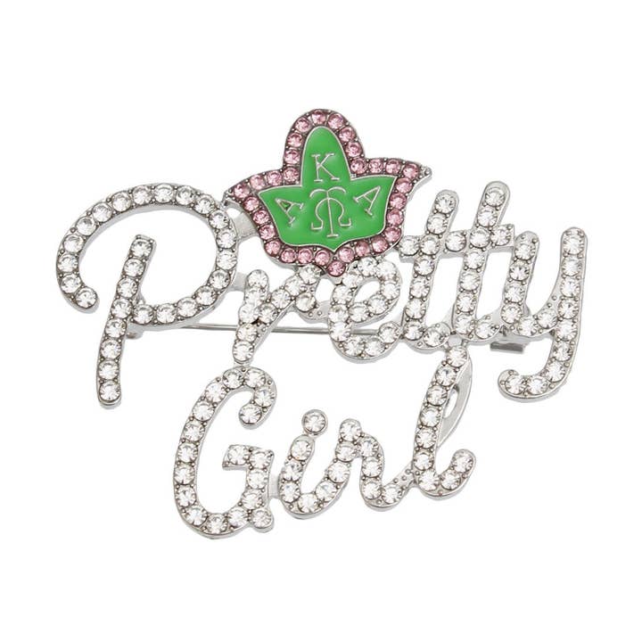 Brooch AKA Sorority Pretty Girl Pin for Women for wholesale by PinktownUSA