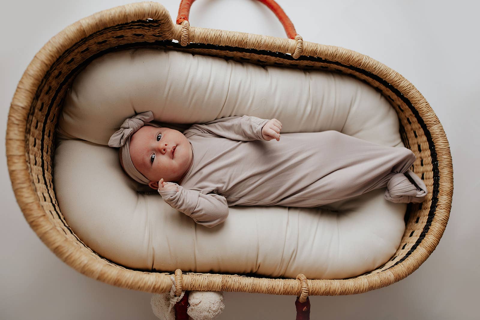 Three Little Tots - Wholesale Babygown - Baby - Harbor Mist Taupe Knotted Gown9