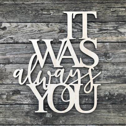 C'était toujours toi, panneau empilé mariage pour la vente par Feather and Birch