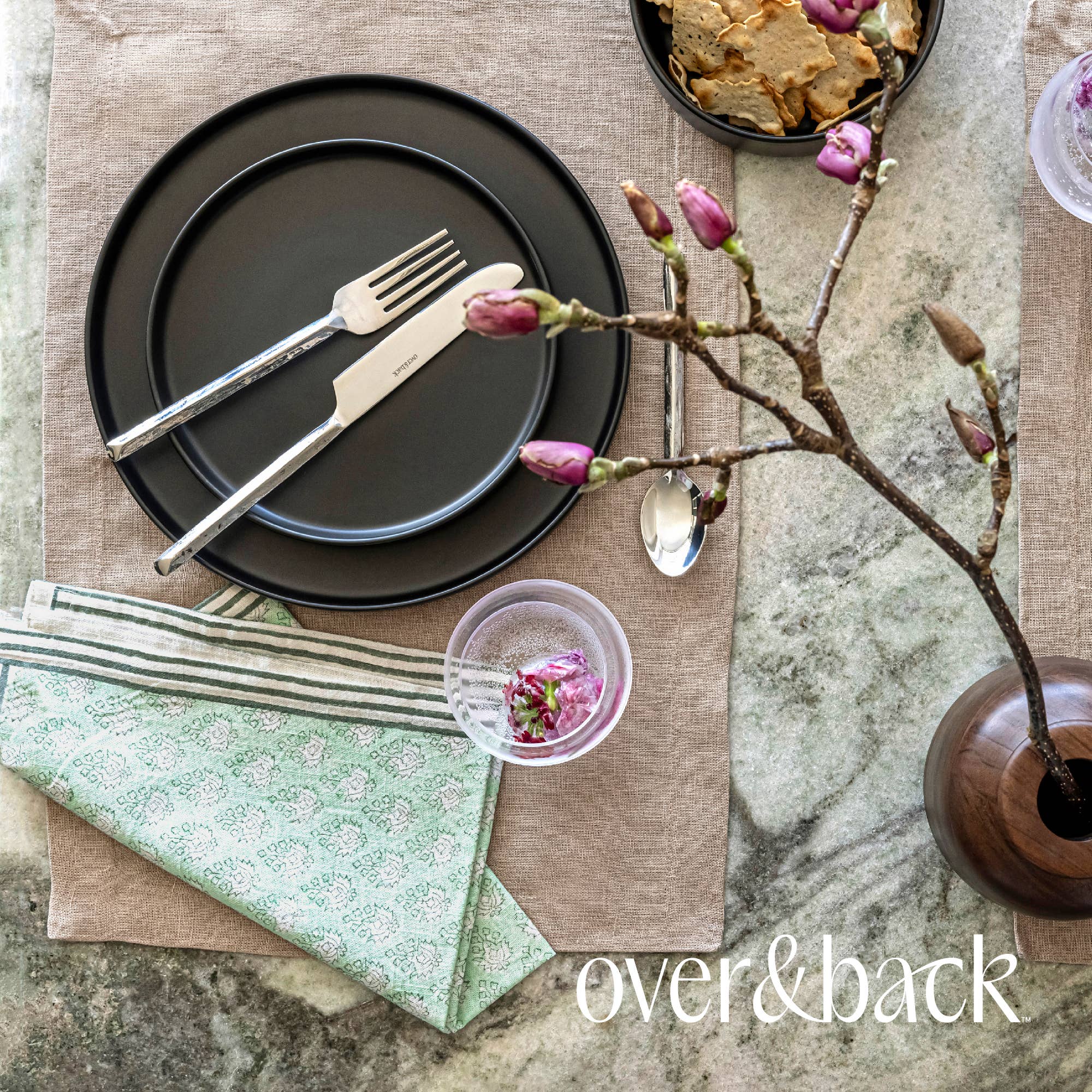 over&back - Wholesale Dinner & Cloth Napkin - Artisan Hand-Blocked Cloth Napkins – 100% Cotton – Set of 4 11