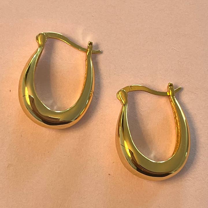 Vivaz - Fine Jewellery - Wholesale Hoop Earrings - Creole "Jane", gilded0