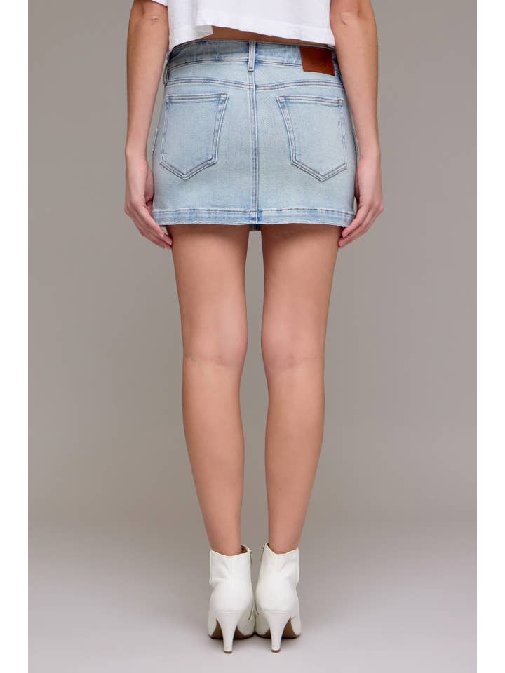 Hidden Jeans - Wholesale Skirt - Women's - Light Patch Pocket Low Rise Mini Skirt