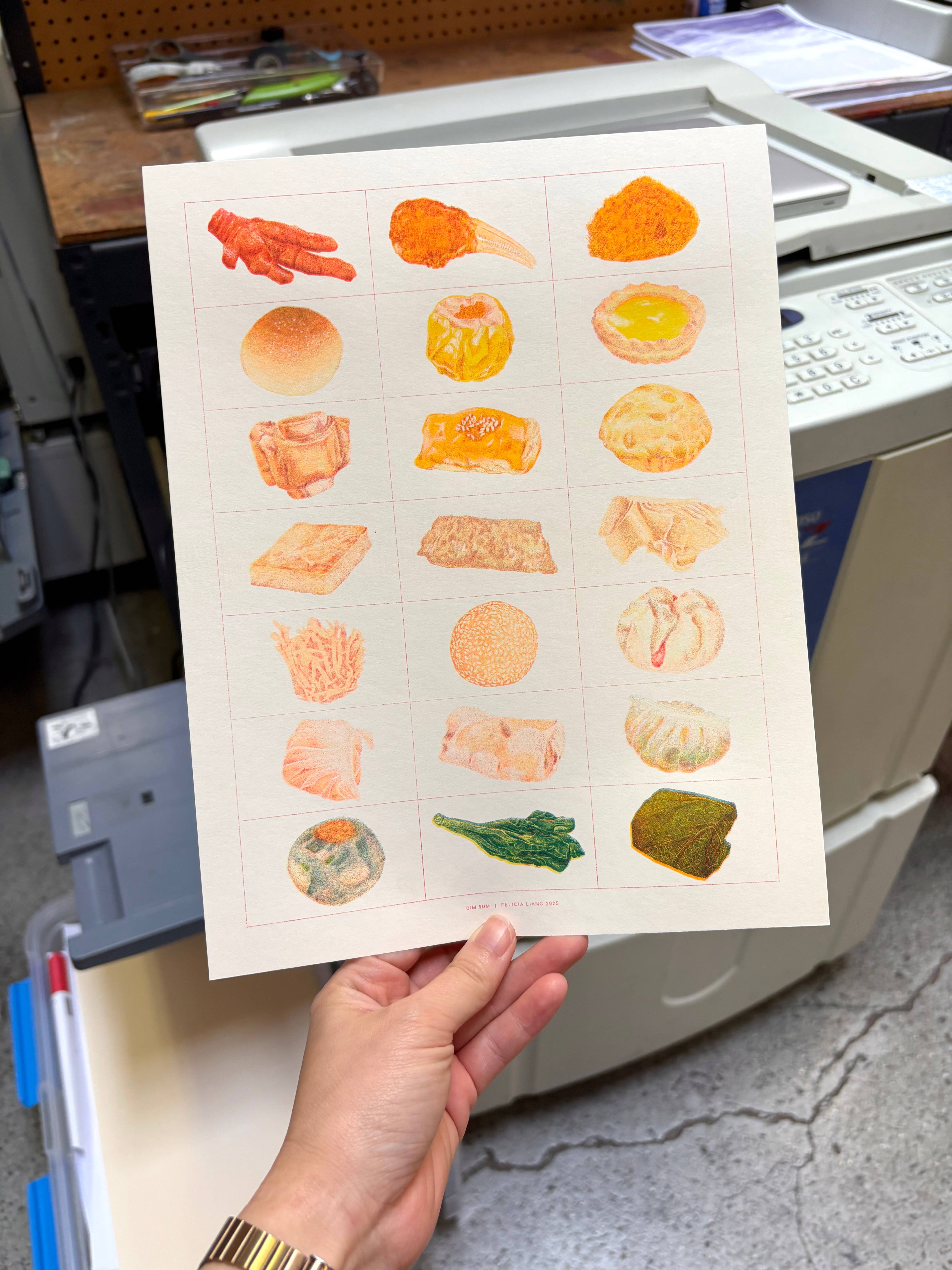 Felicia Liang - Wholesale Art Print - Dim Sum Menu Risograph Print0