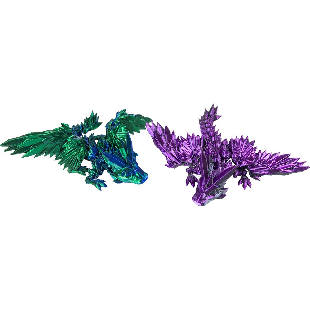 Kheops International - Wholesale Fidget Toy - Kids - 3D Printed Fidget Mini Crystal Winged Dragon - Ast'd Colors5