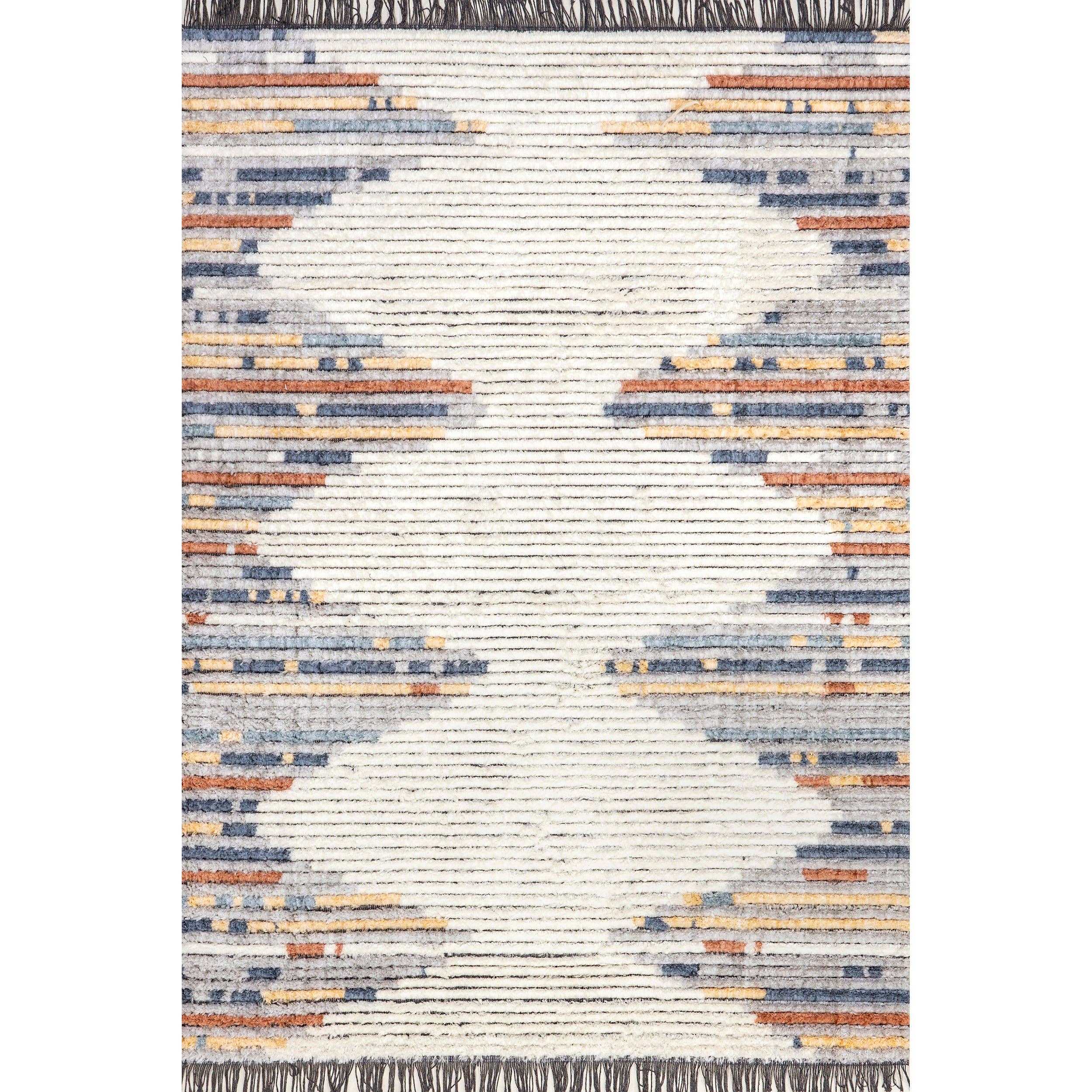 Beige Morgan Contemporary Shag Fringe Area Rug for wholesale on Faire9