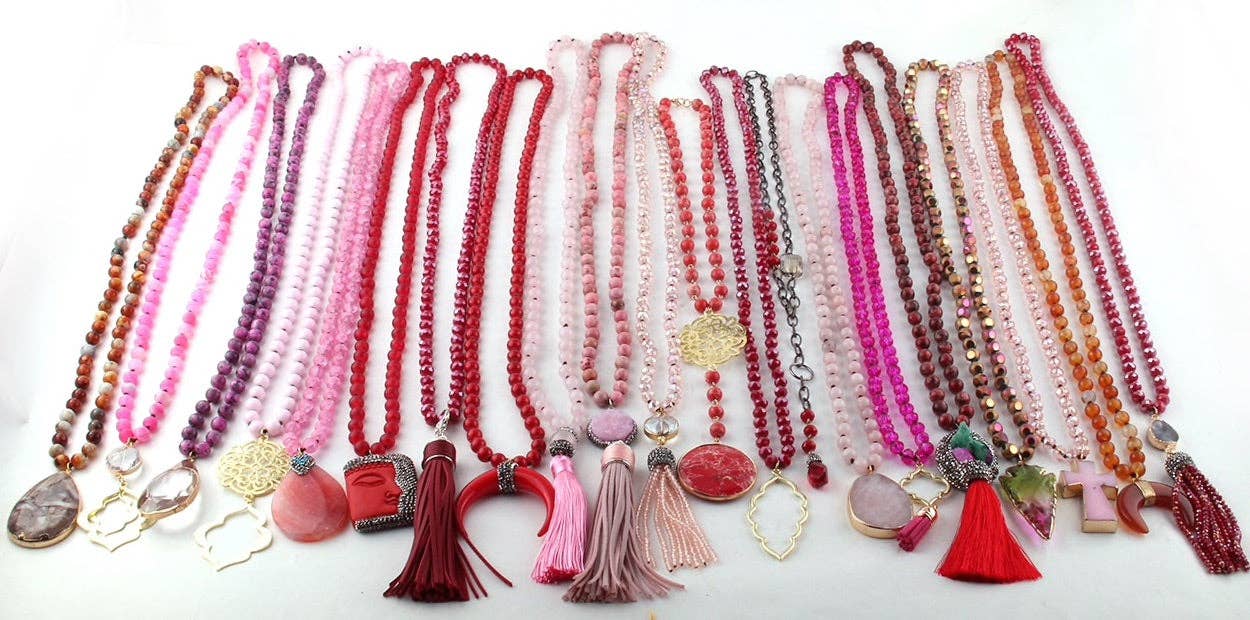 Kate Tuesday Jewelry - Wholesale Beaded/Pearl Necklace - Red Statement Piece Necklaces3