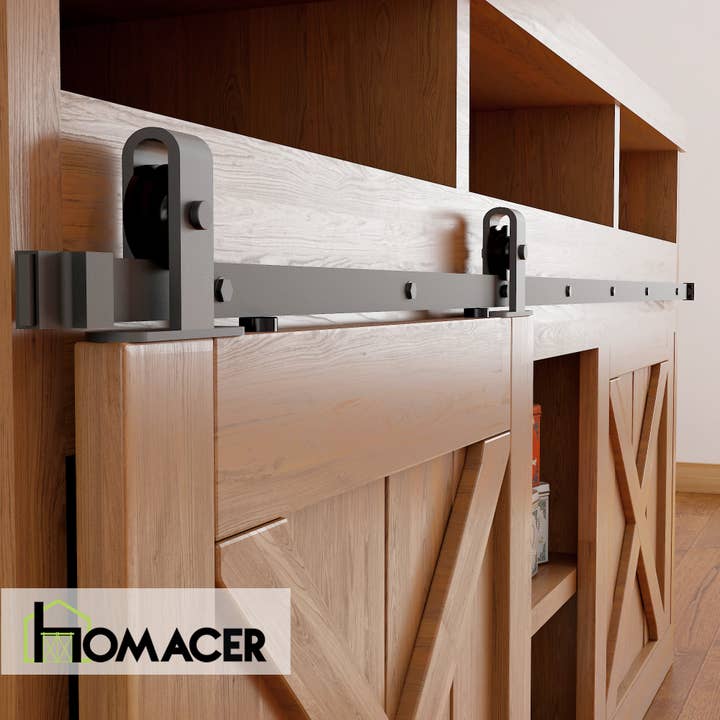 Homacer INC - Wholesale Knob/Pull - Mini NonBypass Sliding Barn Door Hardware Kit - Bent T-Shape2