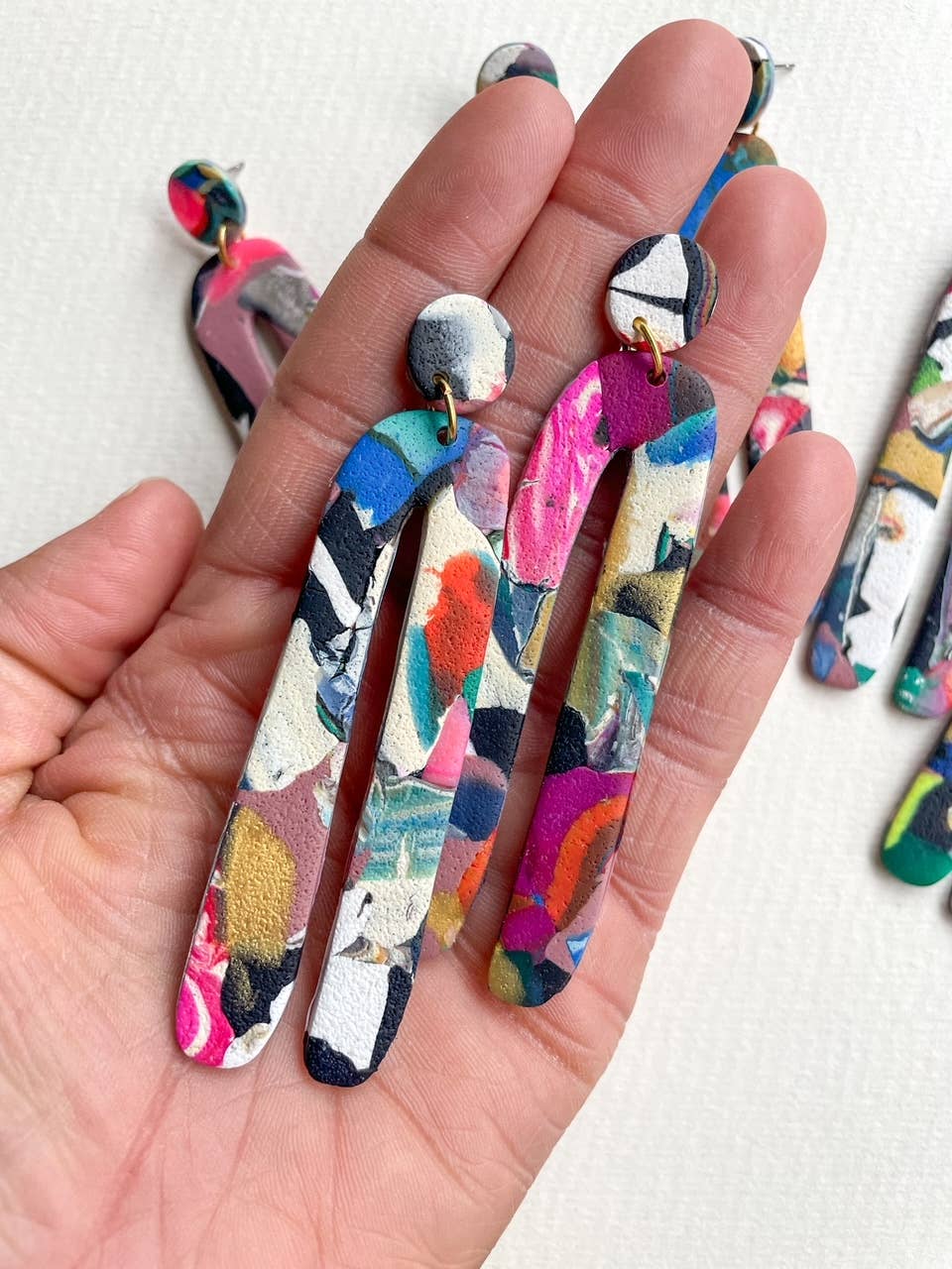 Noble Fawn Jewelry - Wholesale Dangle Earrings - Long Multi Colored Arches1