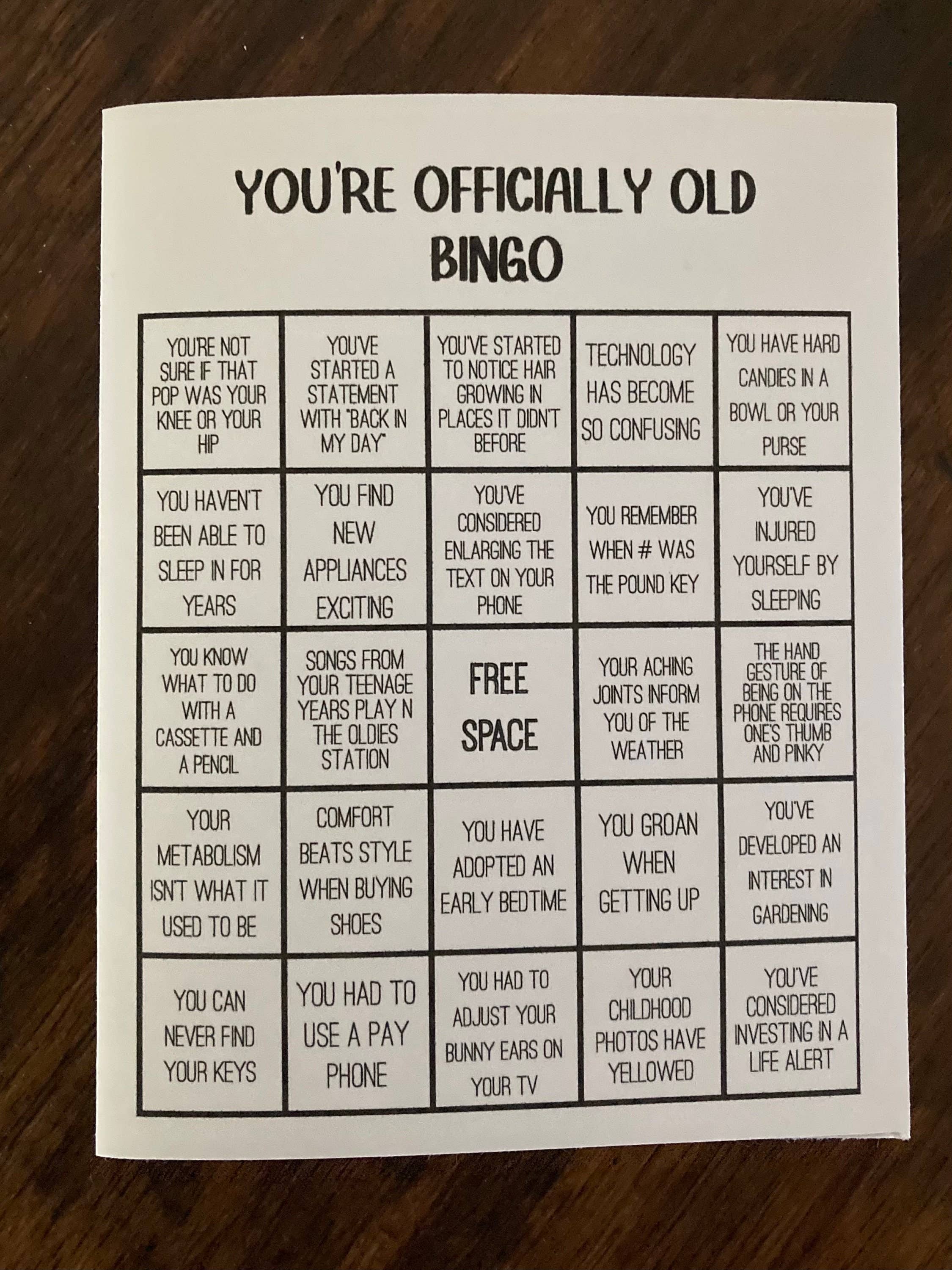 Longoria Doodles - Wholesale Birthday Card - You're Officially Old BINGO - Birthday Card3