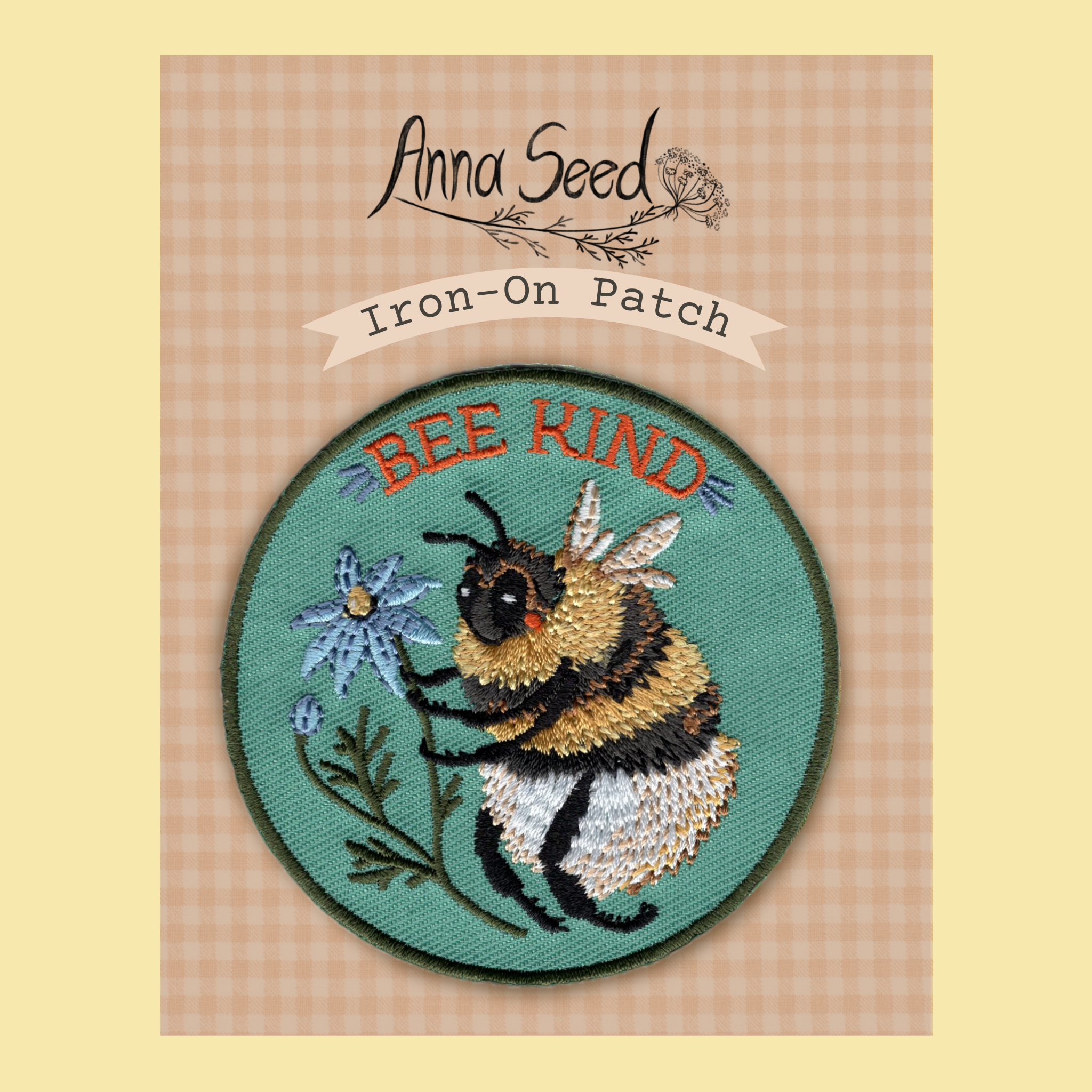Anna Seed Art - Wholesale Patch - Iron-On Patch - Bee Kind0