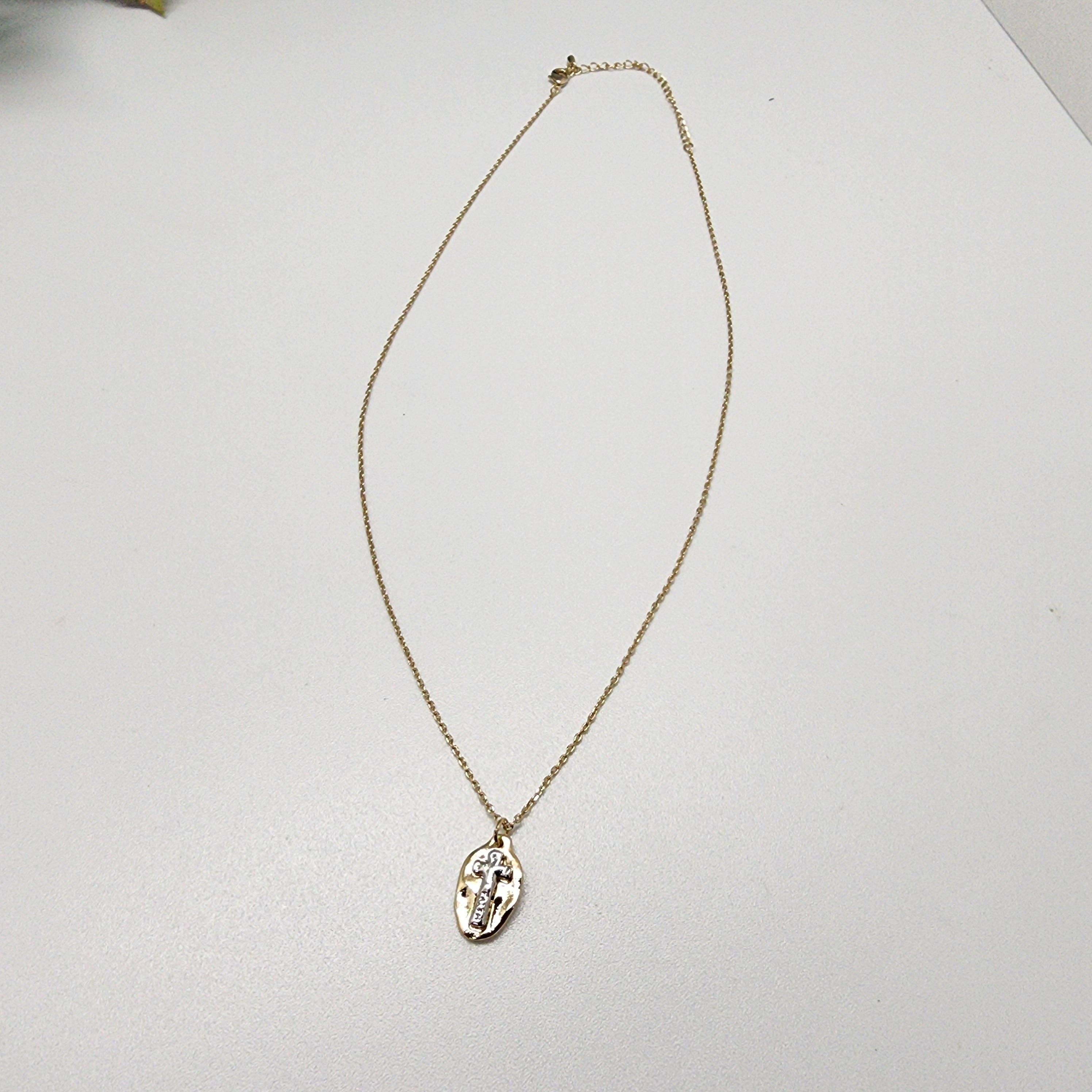 Lillie's Lifestyles - Wholesale Pendant/Charm Necklace - Faith Two Tone Cross Necklace2