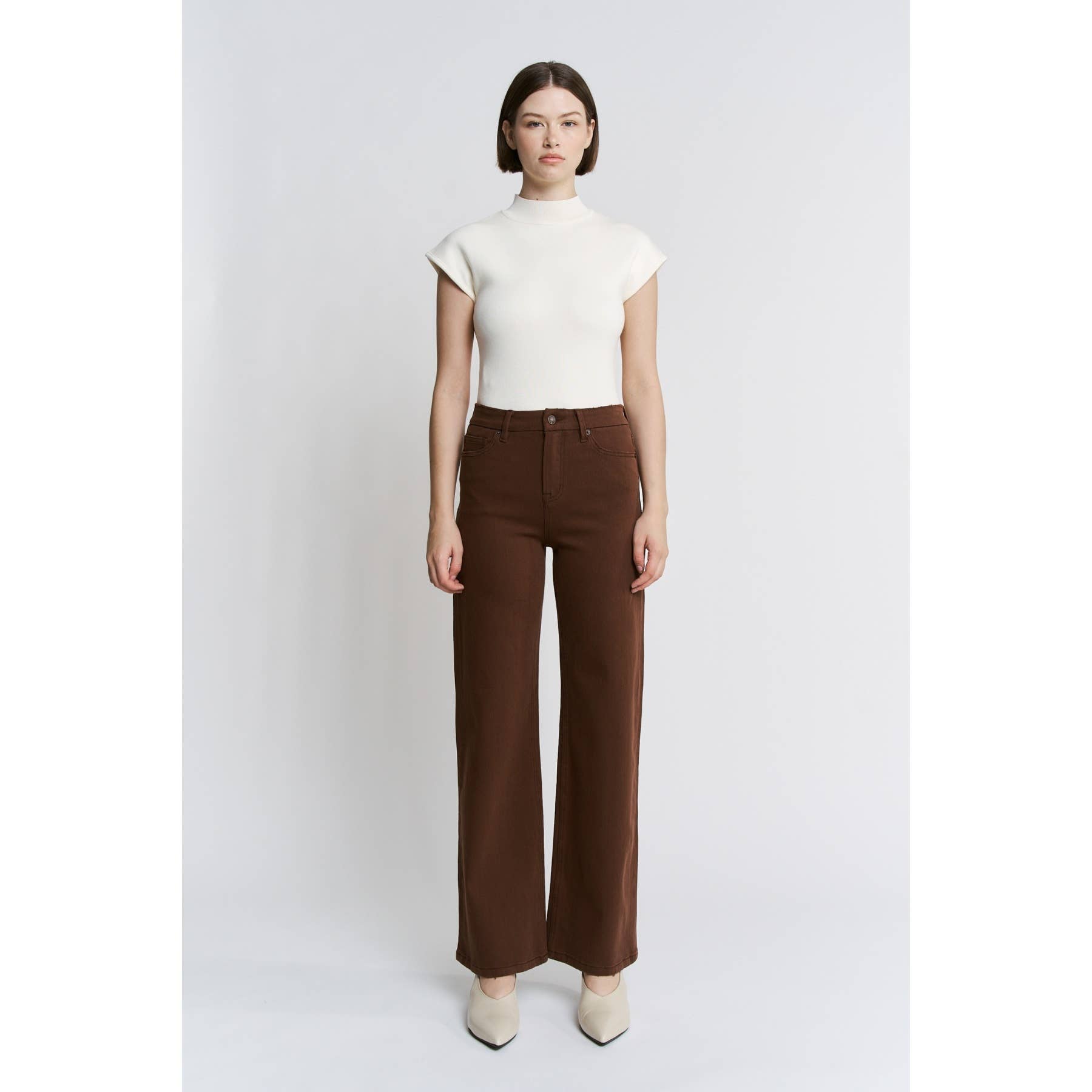 VINTAGE BROWN HIGH RISE WIDE LEG for wholesale on Faire1