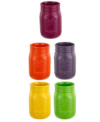 Napco - Wholesale Vase - Colorful Mason Vases, 5 Colors Item # 33213