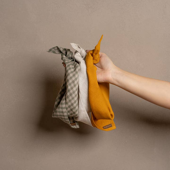 menique - Vendita all'ingrosso Bandana - Donna - Bandana triangolare unisex in lino6