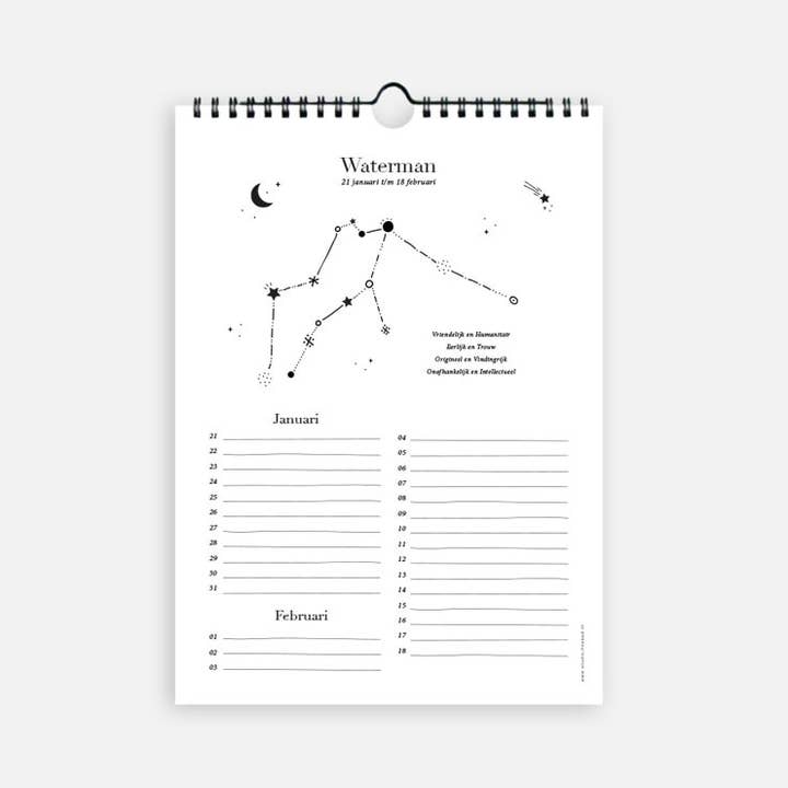 Studio Hoeked - Wholesale Calendar - Birthday Calendar - Zodiac Signs2