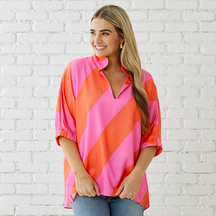 COCO TOP PINK/ORANGE for wholesale by Caryn Lawn
