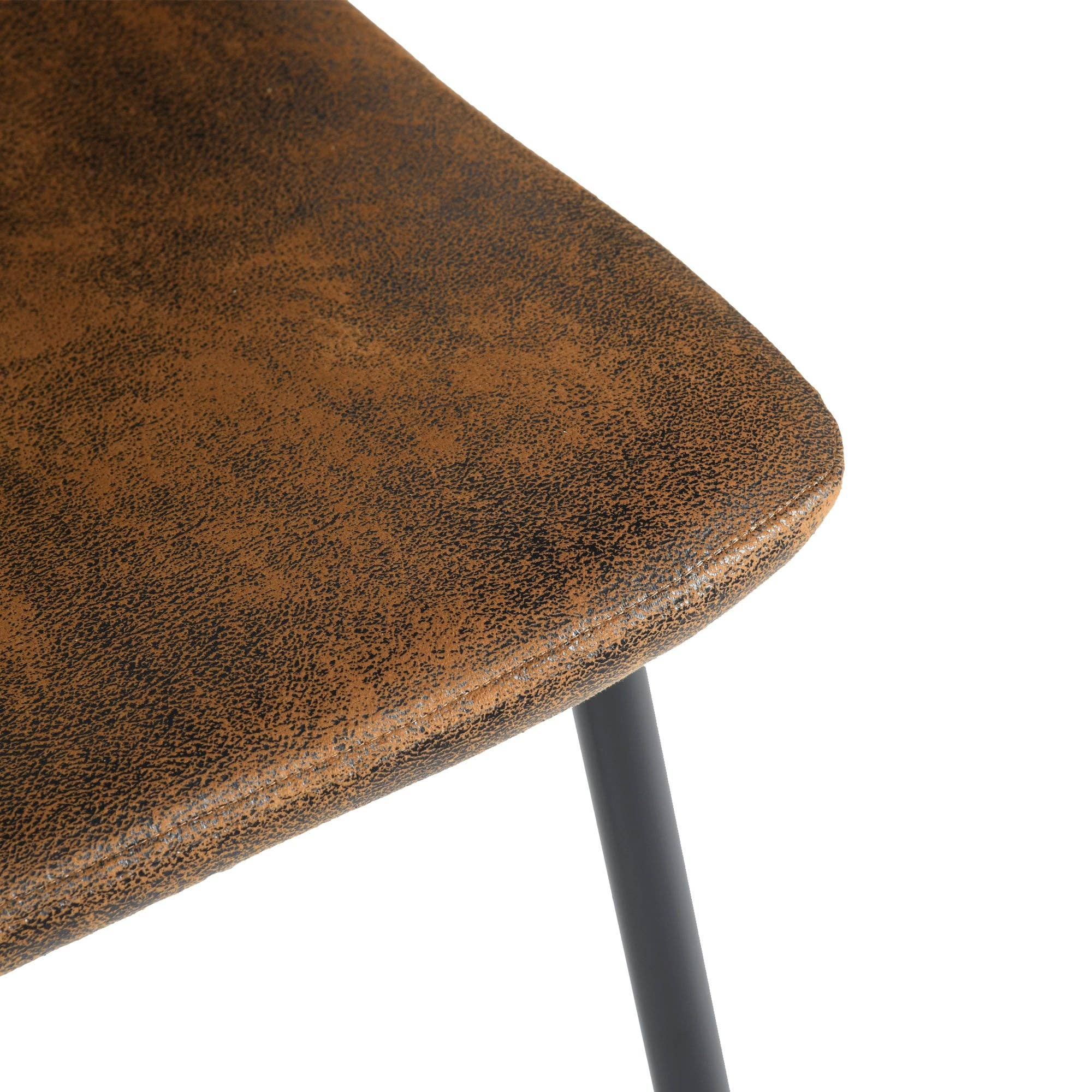 Urban Meuble - Wholesale Chair - Set of 4 vintage brown suede dining chairs with black legs SCARGILL SUEDE NL 4PCS11