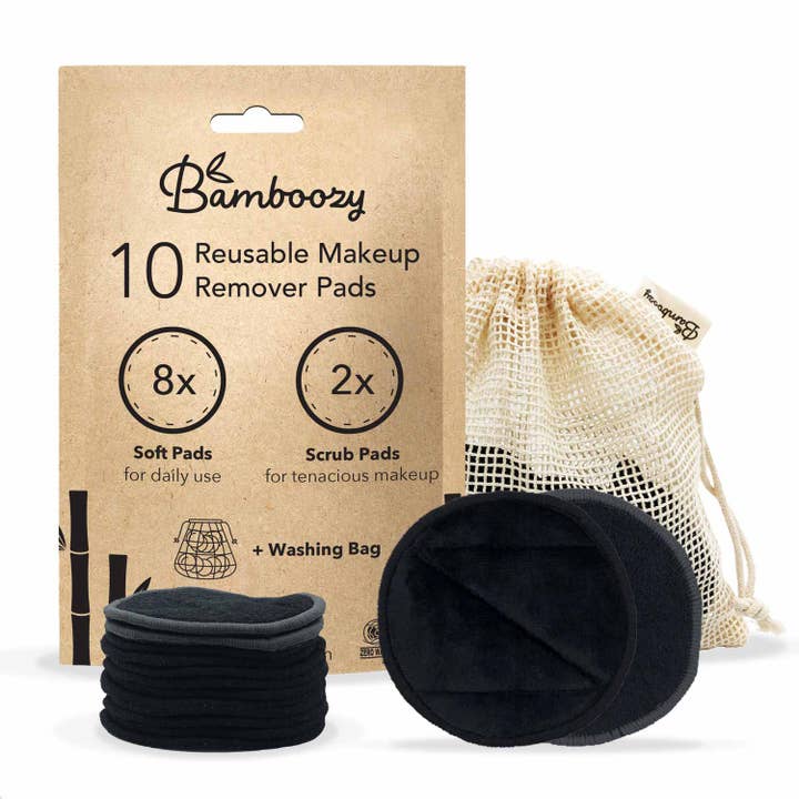 10x Black Reusable Cotton Pads 2-Layers for wholesale by Bamboozy x Cosmeau