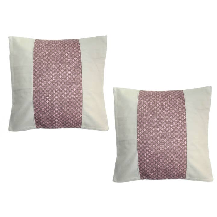 2-Pack Daisy Blossom (18"x18") Two-Tone Cushion Cover Set for wholesale by PRIMA LINEN