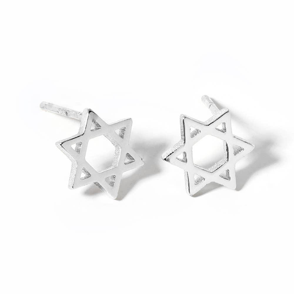 Sensibling Corp. – wholesale Stud/post earrings – White / Gold Dipped Star of David Stud Earrings3