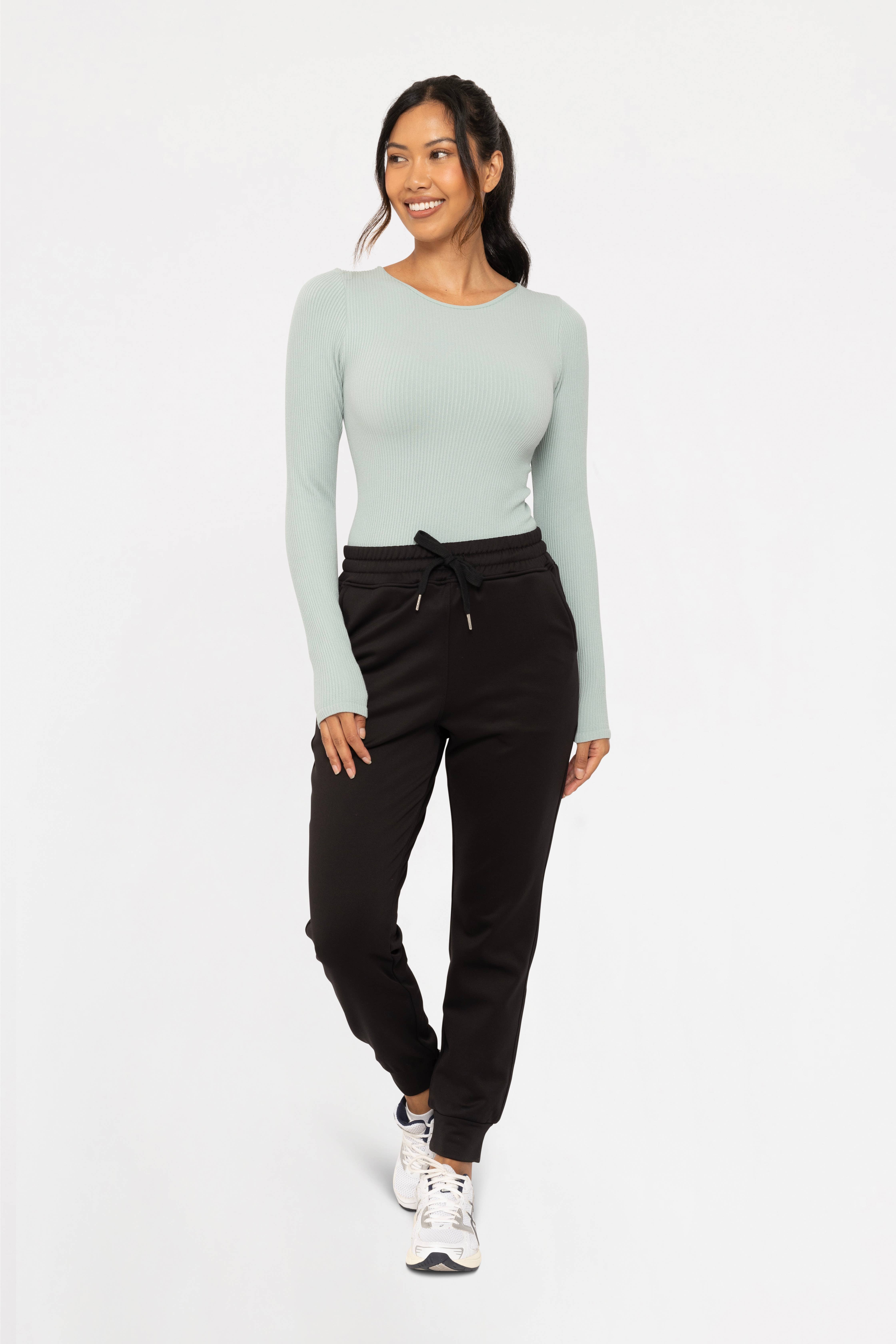 Mono B – wholesale Knit top – Women's – Seamless Ribbed Long Sleeve Top3