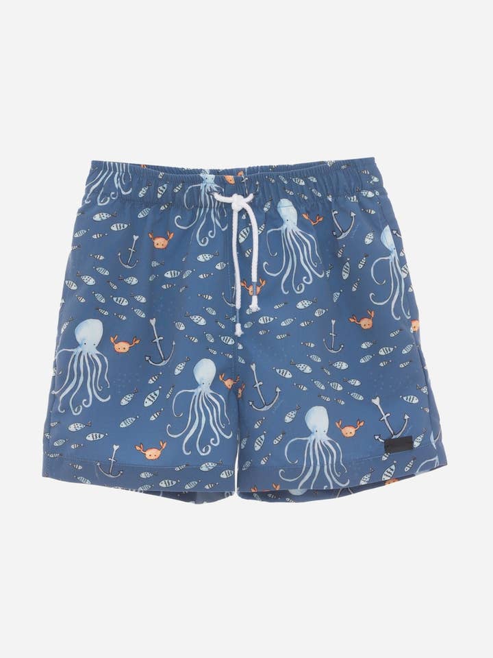 Navy Print Shorts for wholesale by Patachou
