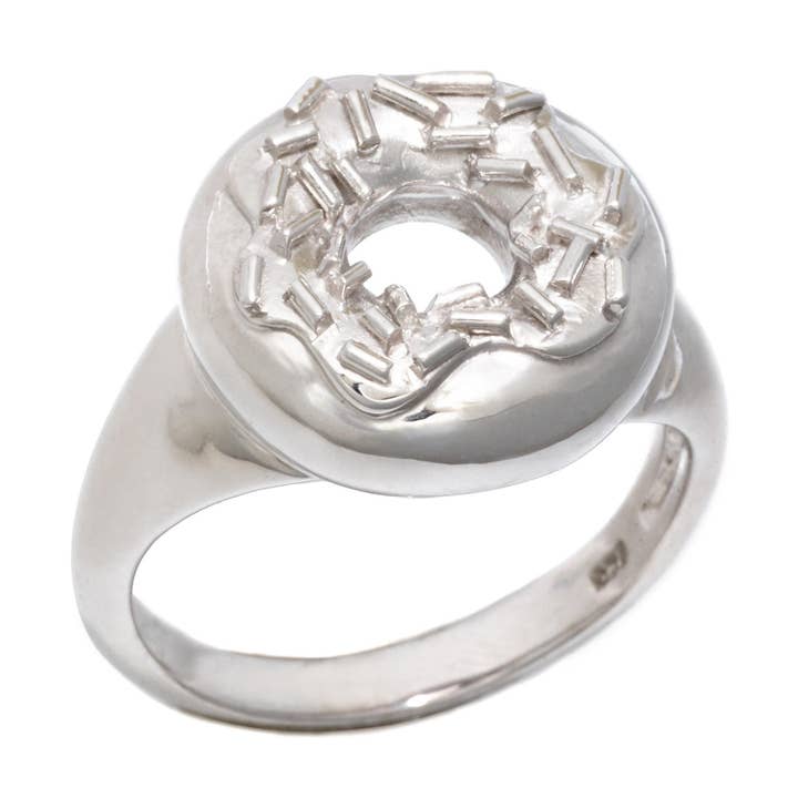 Drys Doughnut Ring Sterling sølv af af delikatesser smykker - hvert køb hjælper med at bekæmpe sult! (Foodie gave, smykker, gave til hende) for engroshandel hos Delicacies Jewelry