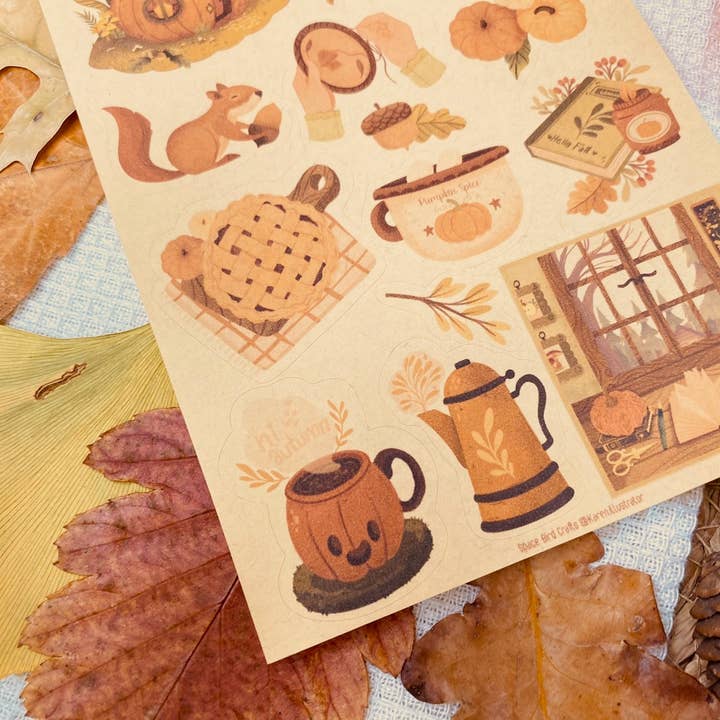 Split Moon Studios - Wholesale Sticker - Pumpkin Spice Sticker Sheet - Sticker Sheet - Bullet Journal6