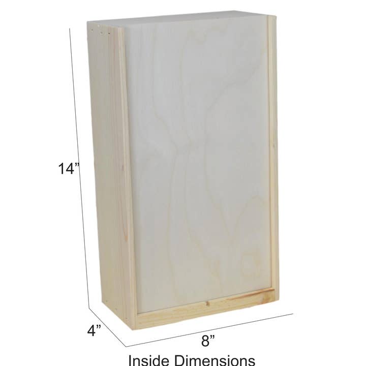 Wooden Box 2 Bottle Slide Top Large (Bulk) for wholesale by Poole & Sons Inc.