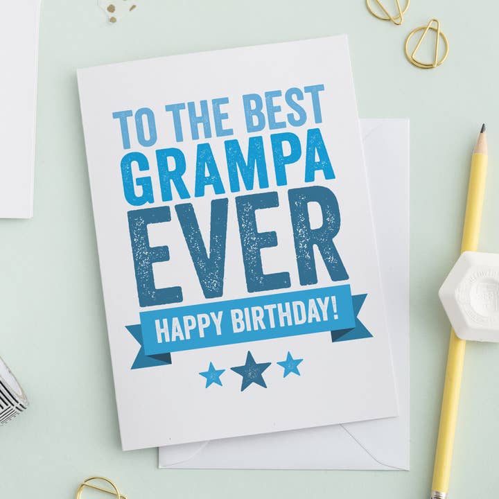 Carte d'anniversaire « Best Grampa Ever » pour la vente par A is for Alphabet Ltd