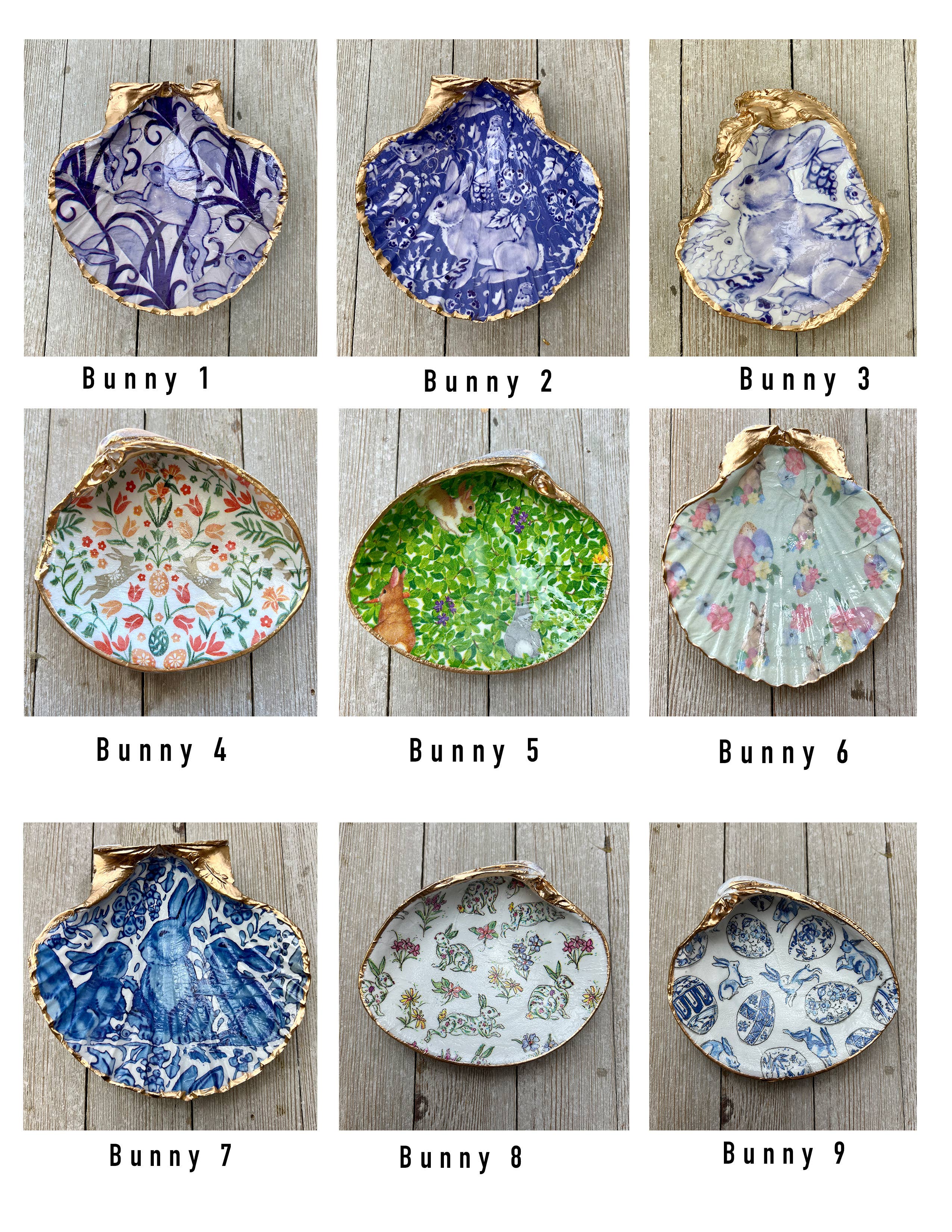 Ten Twenty Six Designs - Wholesale Jewelry Dish - Decoupage Spring Shells- Easter, Valentine's, St. Patrick's4