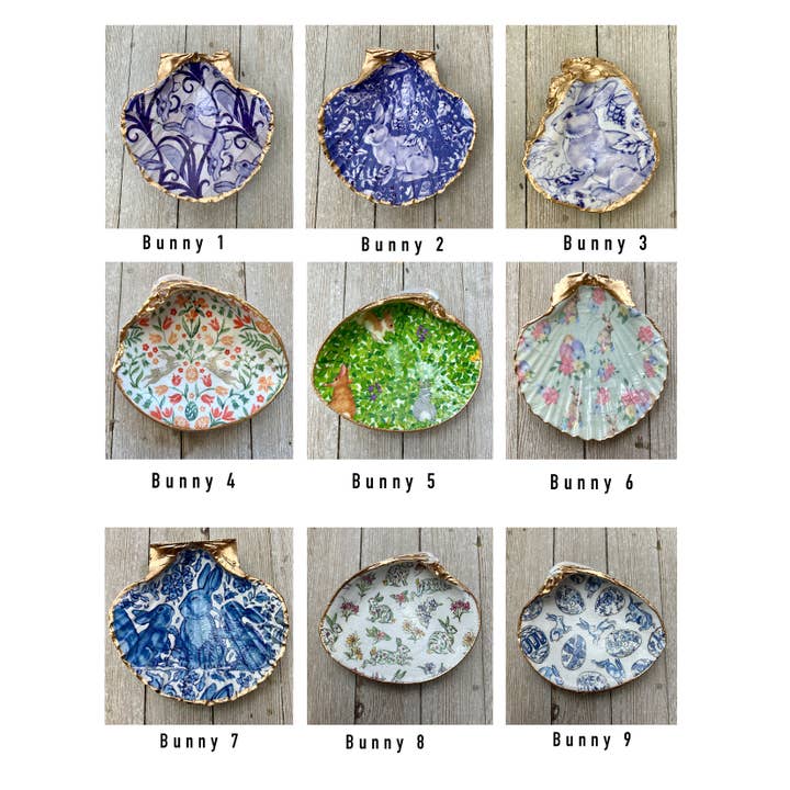 Ten Twenty Six Designs - Wholesale Jewelry Dish - Decoupage Spring Shells- Easter, Valentine's, St. Patrick's4