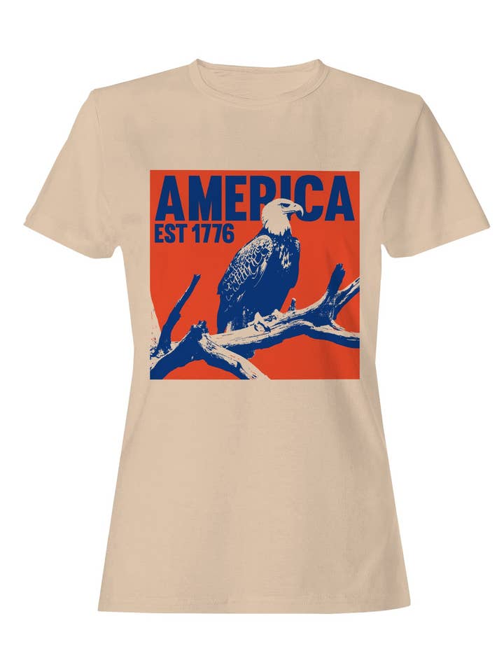 America Eagle Design EST 1776 Women's T-shirt for wholesale by TShirtGuys.com