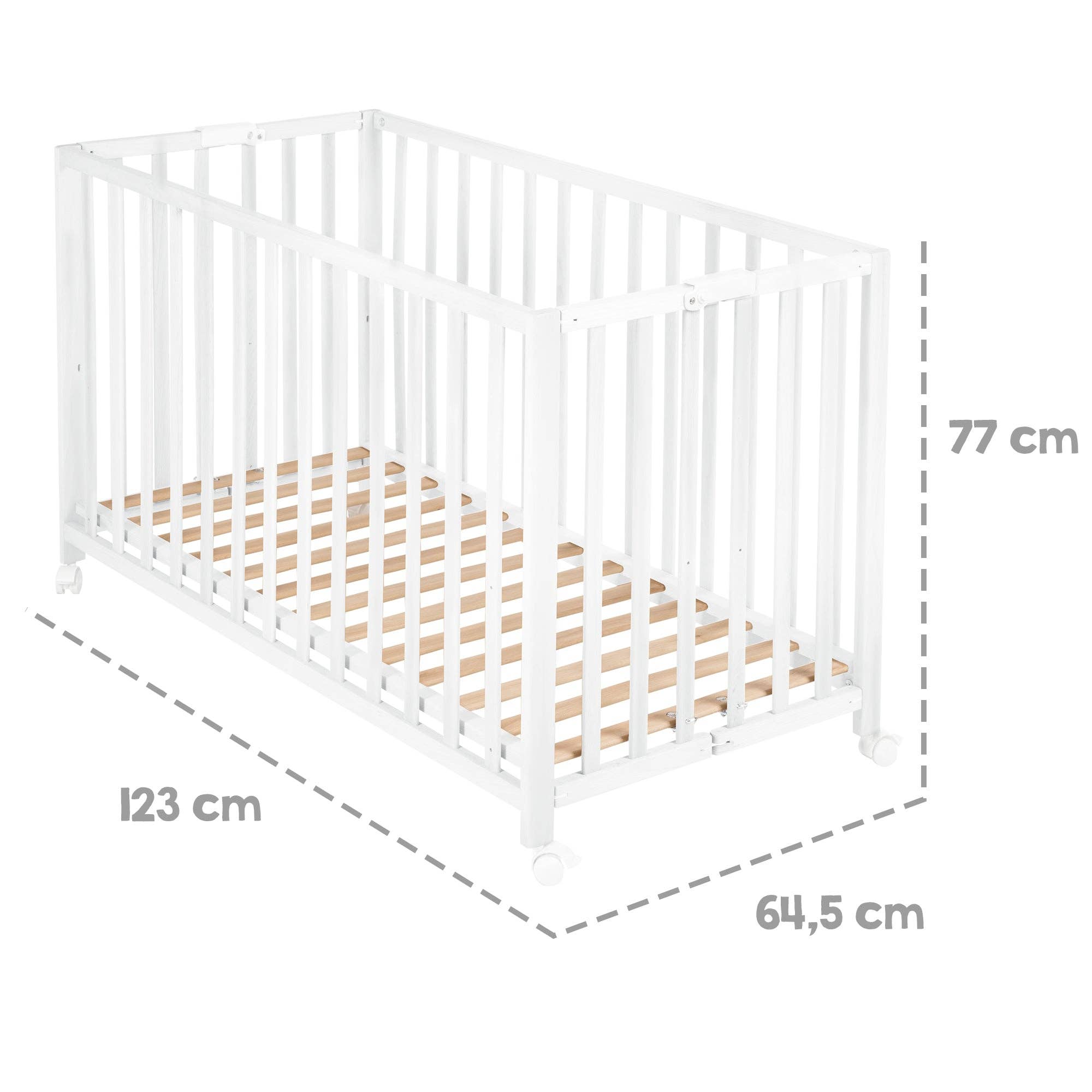 roba kids - Wholesale Bed - Kids & Baby - ROBA folding bed 'Fold Up', 60 x 120 cm, wood white6