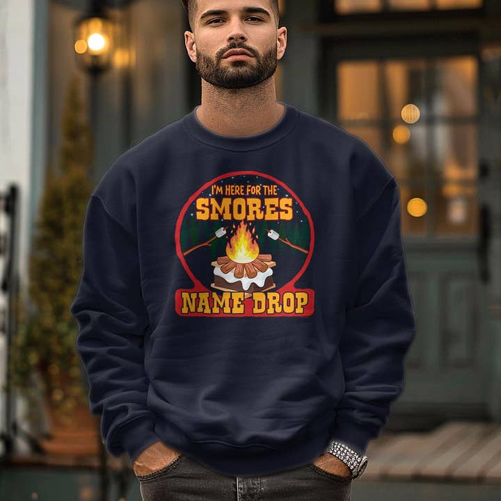 RetroPlanet - Vente Sweat-shirt à imprimés – unisexe - Chandail unisexe Here For The Smores Name Drop pour adulte S-2X9