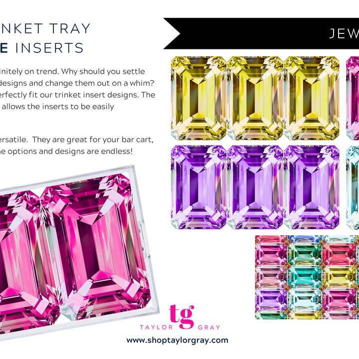 TAYLOR GRAY - Wholesale Decorative Tray - 5.5x11 JEWELS PLEASE trinket tray insert set of 57