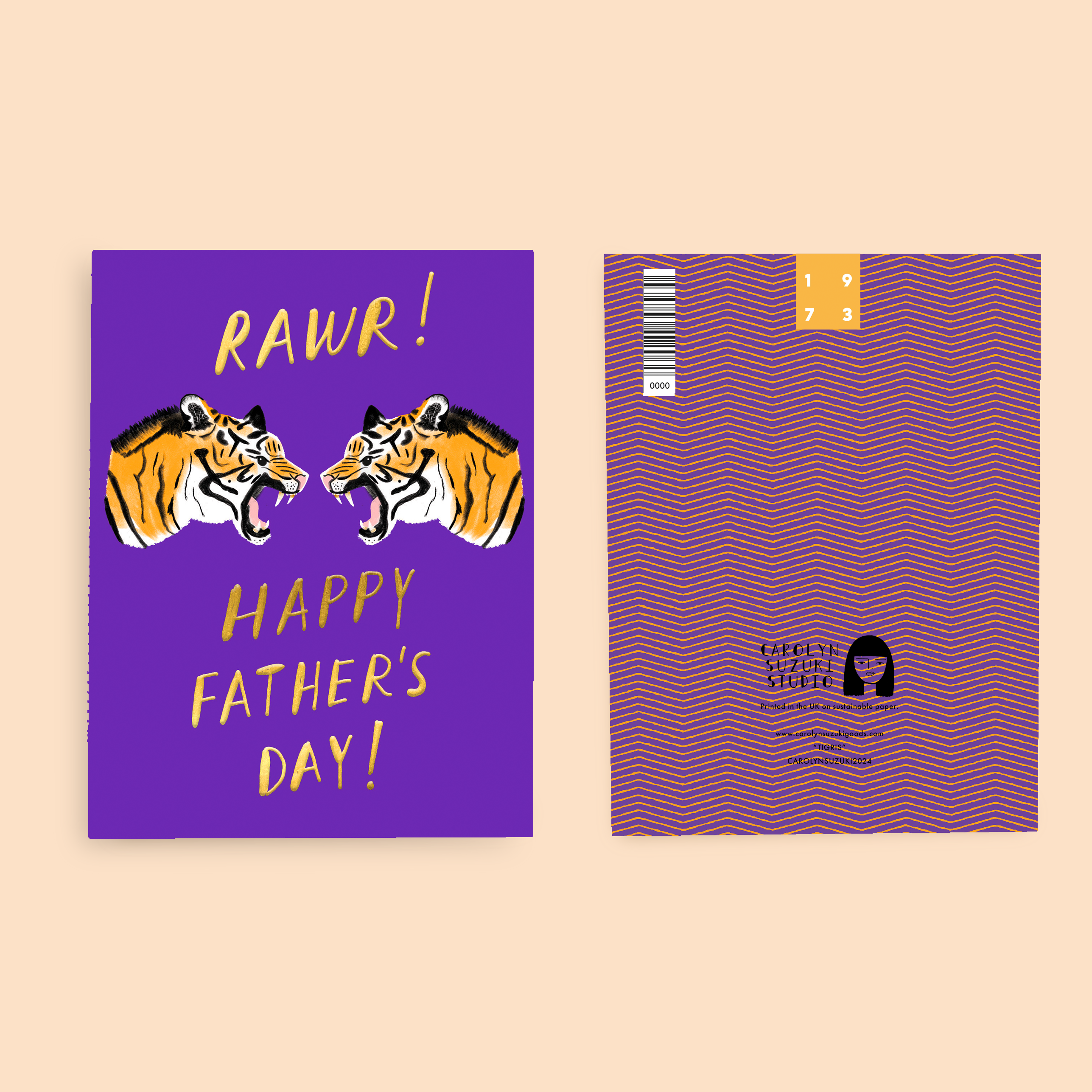 Carolyn Suzuki - Vente Carte pour la fête des Pères - TIGRIS - Carte de fête des pères1