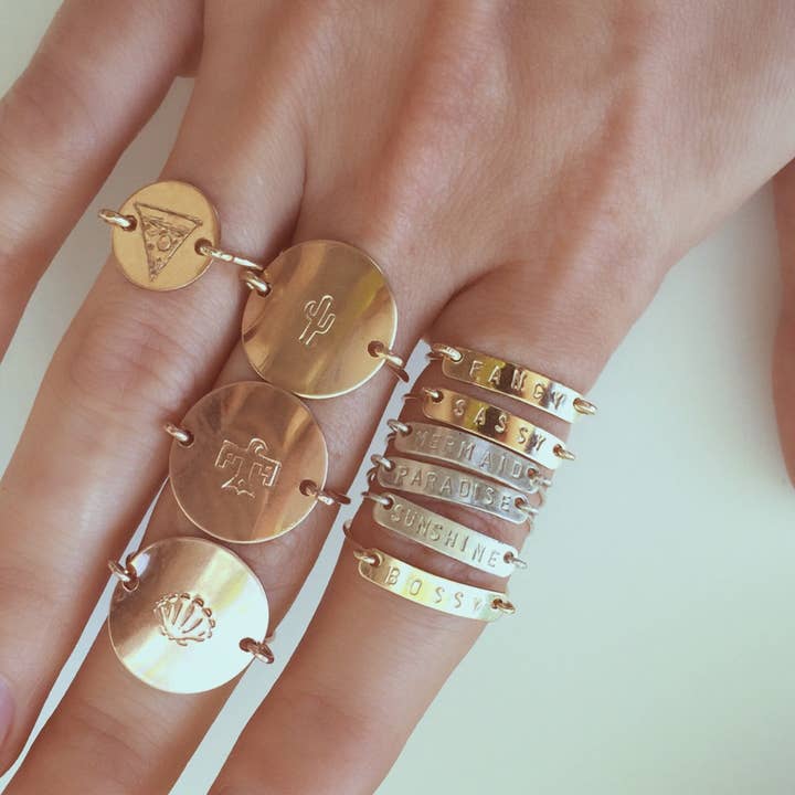 Personalized Mini Bar Ring for wholesale by Ruby Tulip