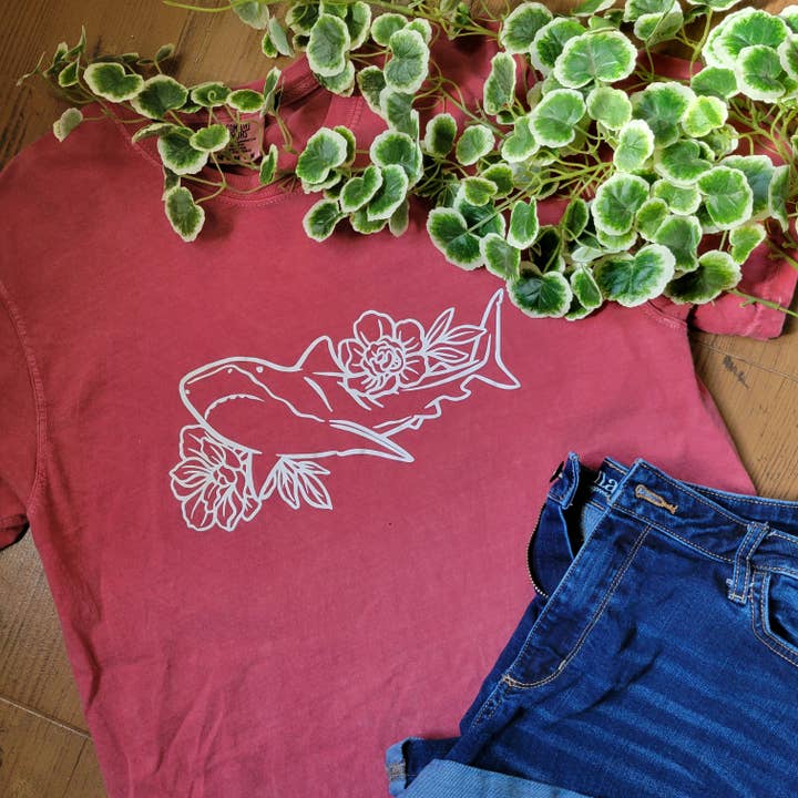 Bull Shark Floral Shirt for wholesale by Simple Moon Co.