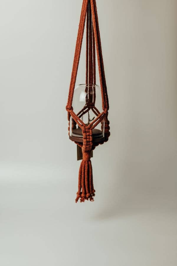 Old Green – wholesale Hanging planter – Rust Oeko-Tex Cotton Cord Hanger1