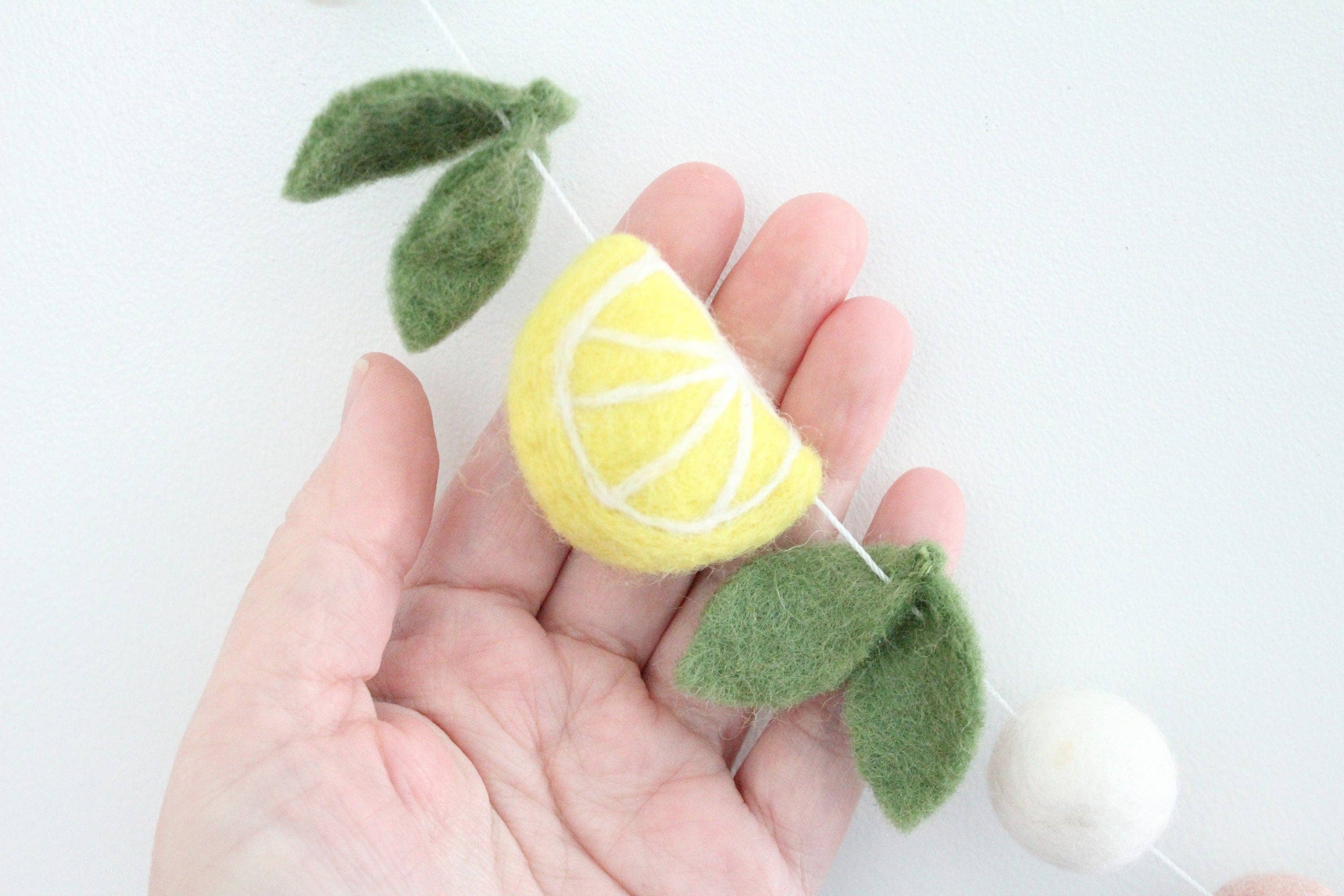 Sheep Farm Felt - Wholesale Bunting/Garland - Lemons & Leaves Felt Ball Garland2