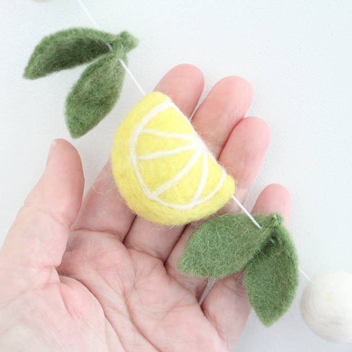 Sheep Farm Felt - Wholesale Bunting/Garland - Lemons & Leaves Felt Ball Garland2