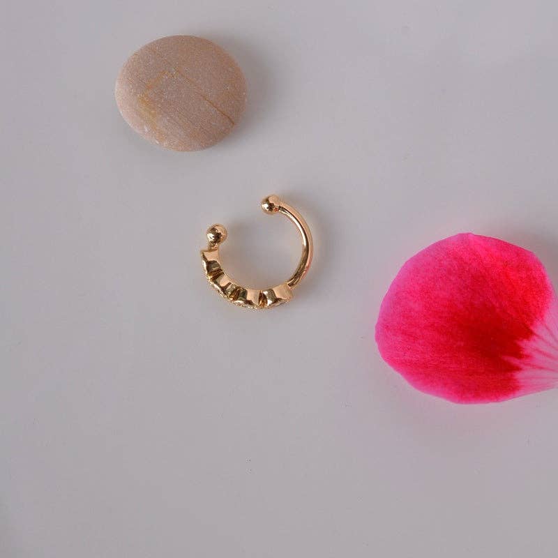 StockJWL – wholesale Cuff/wrap earrings – Compression Stone Cartilage Earrings Ear Cuff with Zircon Stone  Gold Silver1