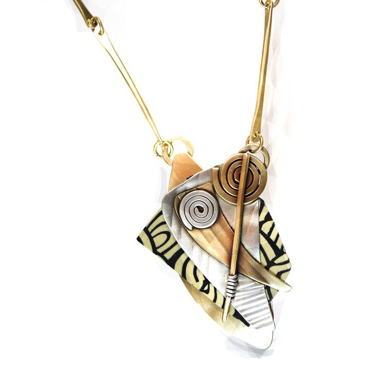 Tapestry halskæde Polymer ler Sterling og messing for engroshandel hos Whitney Designs Ltd.