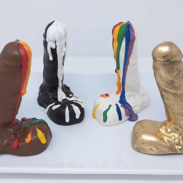 Wild Angel Treats, LLC - Wholesale Chocolate - Penis Solid Chocolate-optional Gold Dust or Pride Rainbow